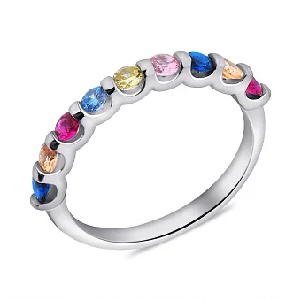 Серебряное кольцо с дорожкой из альпинитов (арт. 7501/6927ацв)