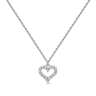 Серебряное колье Сердце с фианитами (арт. 7507/2346)