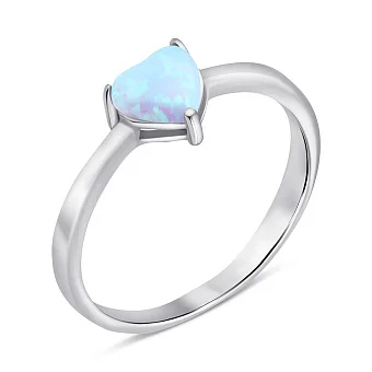 Серебряное колько с опалом Сердце (арт. 7501/КК2ОПГ/1164-17,5)