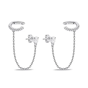 Срібні сережки Trendy Style з кафой та фіанітами (арт. 7518/6562)