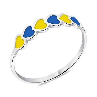 Срібна каблучка Прапор України (арт. 7501/А127егжкю)