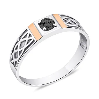 Серебряная печатка с фианитом (арт. 7206/206чкю)