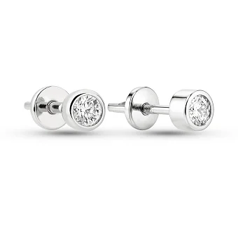 Серьги-пусеты из серебра с фианитами (арт. 7518/1-0897.0.2)