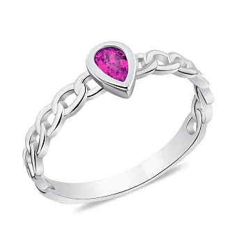 Серебряное кольцо с розовым альпинитом (арт. 7501/6488ар)