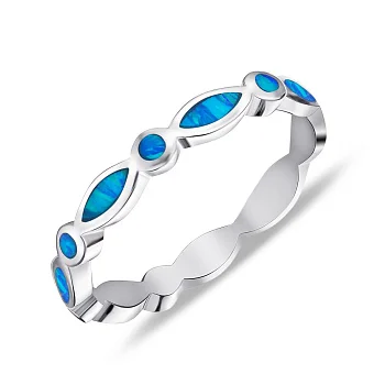 Серебряное кольцо с опалом  (арт. 7501/4659Пос)