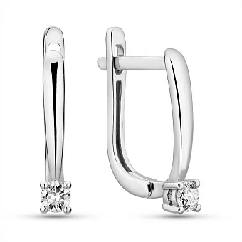 Серьги из белого золота с бриллиантами  (арт. С011243010б)