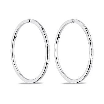 Сережки-кільця зі срібла з алмазною гранню (арт. 7502/1-5003.0.9)