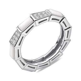 Серебряное кольцо с перламутром и фианитами (арт. 7501/8232п)