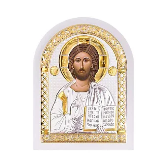 Срібна ікона з позолотою Христос Спаситель (147х197 мм) (арт. A-4/001G/B)