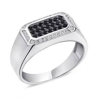 Серебряная печатка с фианитами (арт. 7506/1554рч)