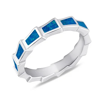 Серебряное кольцо с синим опалом (арт. 7501/6735Пос)