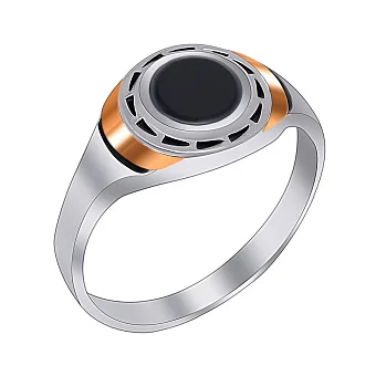 Серебряная печатка с ониксом  (арт. 7206/593о)