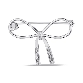 Серебряная брошь "Бант" (арт. 7505/178)