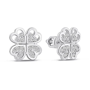 Серьги из серебра с фианитами (арт. 7518/304всю)
