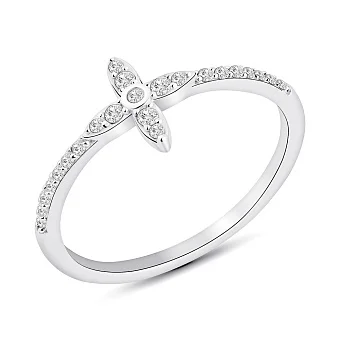 Серебряное кольцо Цветок с фианитами (арт. 7501/8264)