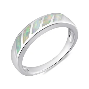 Серебряное кольцо с опалом (арт. 7501/7034Поб)