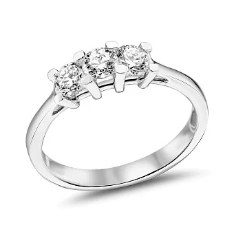 Кольцо из белого золота с бриллиантами (арт. К341519070б)