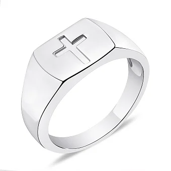Серебряная печатка Крестик (арт. 7506/6292)