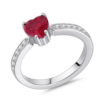 Серебряное кольцо Сердце с альпинитом (арт. 7501/8265ак)