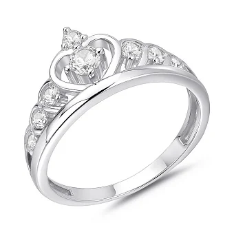 Серебряное кольцо Корона с россыпью фианитов (арт. 7501/15079р)