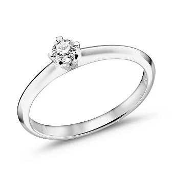 Золотое кольцо с одним бриллиантом (арт. К341480015б)