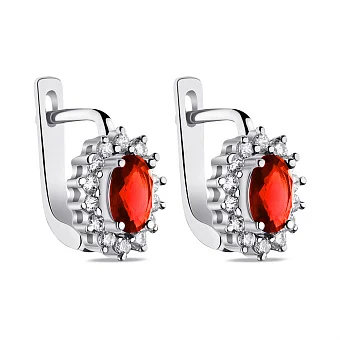 Сережки срібні з фіанітами  (арт. 7502/СК2ФГ/470)