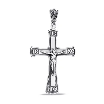 Православний хрестик зі срібла з розп'яттям (арт. 7904/R001пю)
