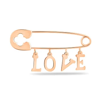 Золота шпилька Love з підвісками (арт. 360218)
