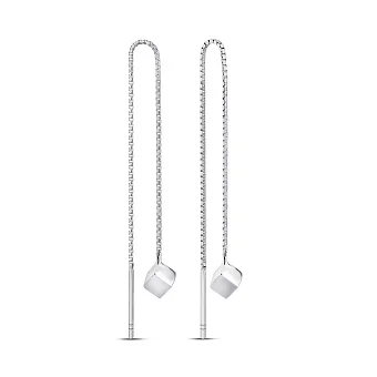 Серебряные серьги протяжки без камней (арт. 7502/9970)