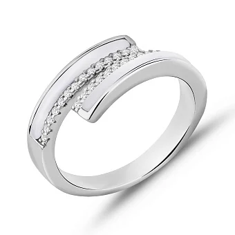 Серебряное кольцо с перламутром и фианитами (арт. 7501/8260п)