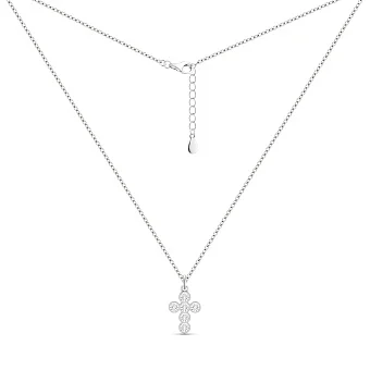 Серебряное колье Крестик с фианитами (арт. 7507/1101)