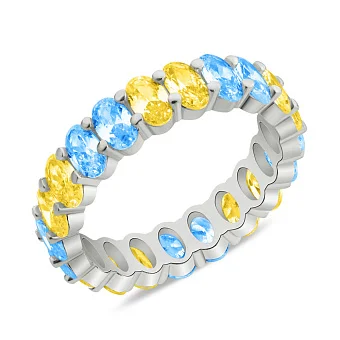 Серебряное кольцо-дорожка с альпинитами  (арт. 7501/5840агж)