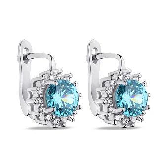 Сережки зі срібла з фіанітами (арт. 7502/СК2ФТ/475)