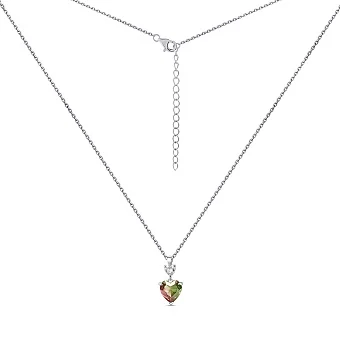 Серебряное колье Сердце с альпинитом (арт. 7507/2350азр)