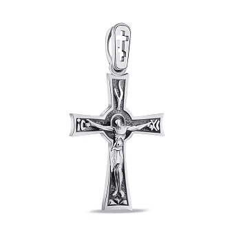 Хрестик срібний з розп'яттям (арт. 7904/R015пю)