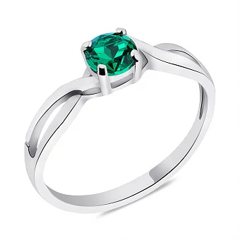 Серебряное кольцо с изумрудом (арт. 7501/390Измкп)