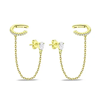 Сережки зі срібла Trendy Style з кафой та фіанітами (арт. 7518/6562ж)