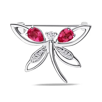 Серебряная брошь Стрекоза (арт. 7505/581Рбп)