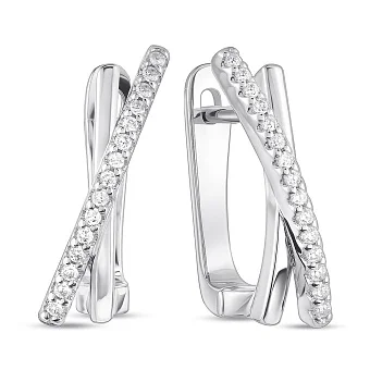 Серьги из серебра с фианитами (арт. 7502/10064)
