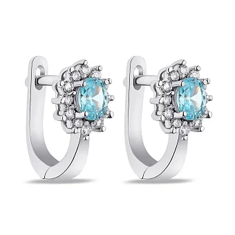 Сережки зі срібла з фіанітами (арт. 7502/СК2ФТ/375)