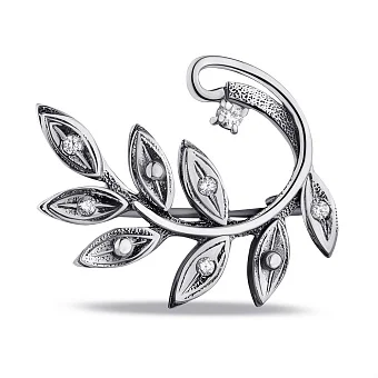 Серебряная брошь с фианитами (арт. 7905/6110013)