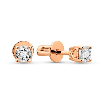 Серьги из красного золота с бриллиантами (арт. Т011698010)